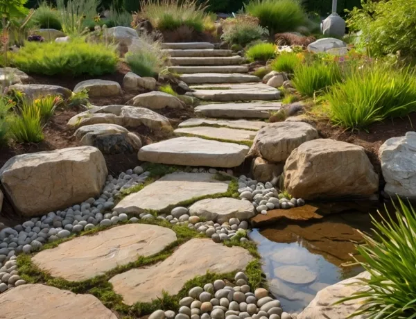 Ścieżka z kamienia dekoracyjnego